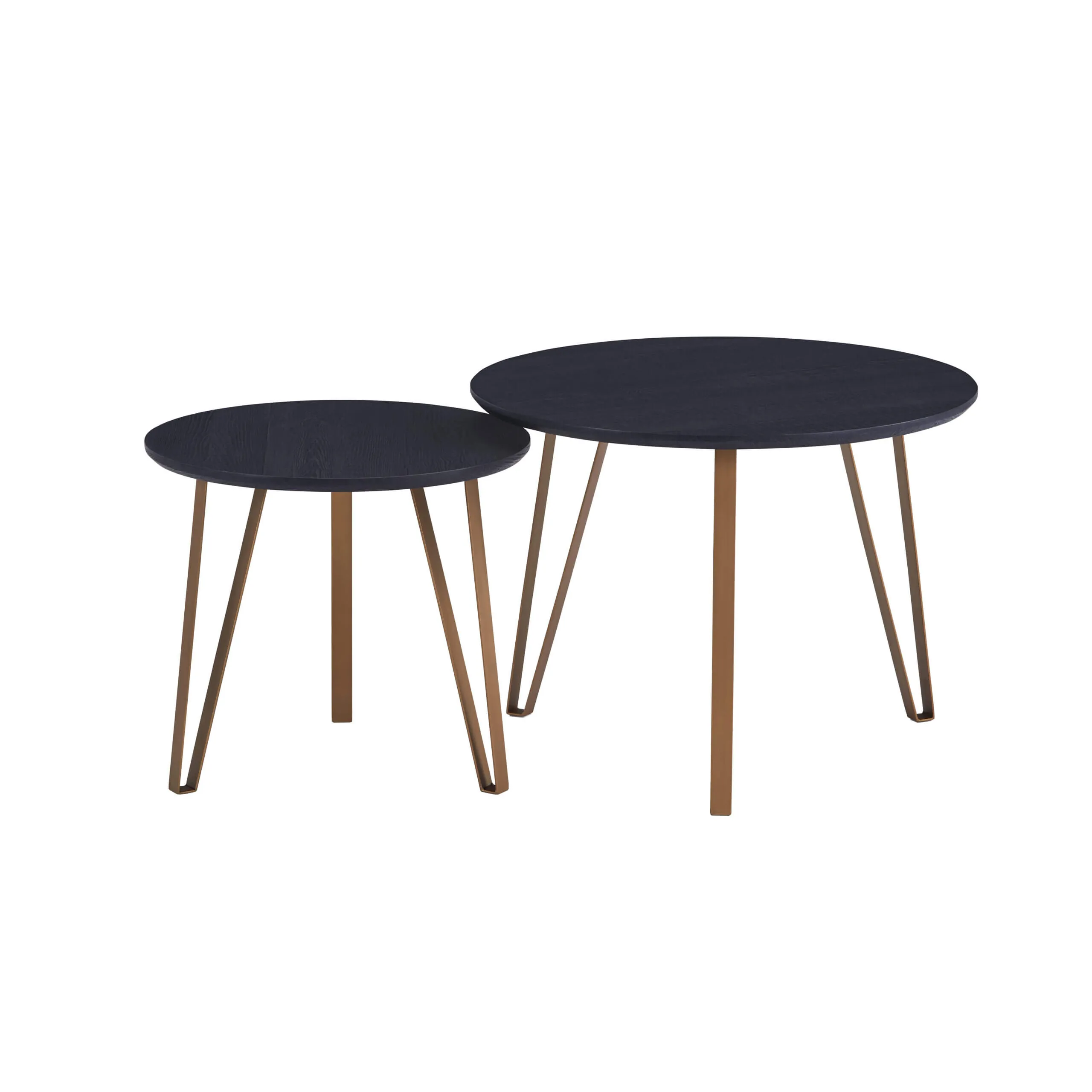 RND END TABLE B-05 BLACK 2PCS