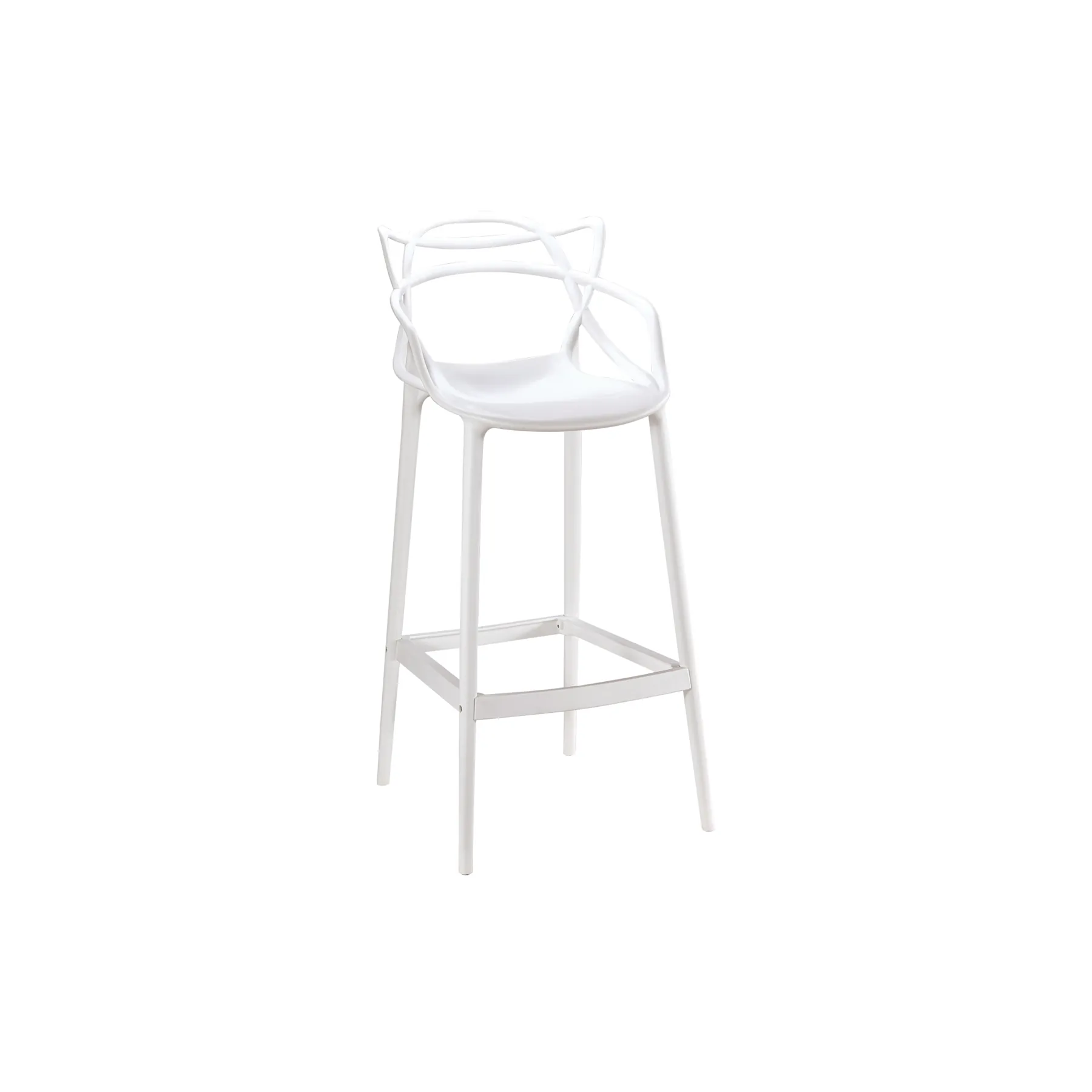 Plastic Bar Stool White W-02