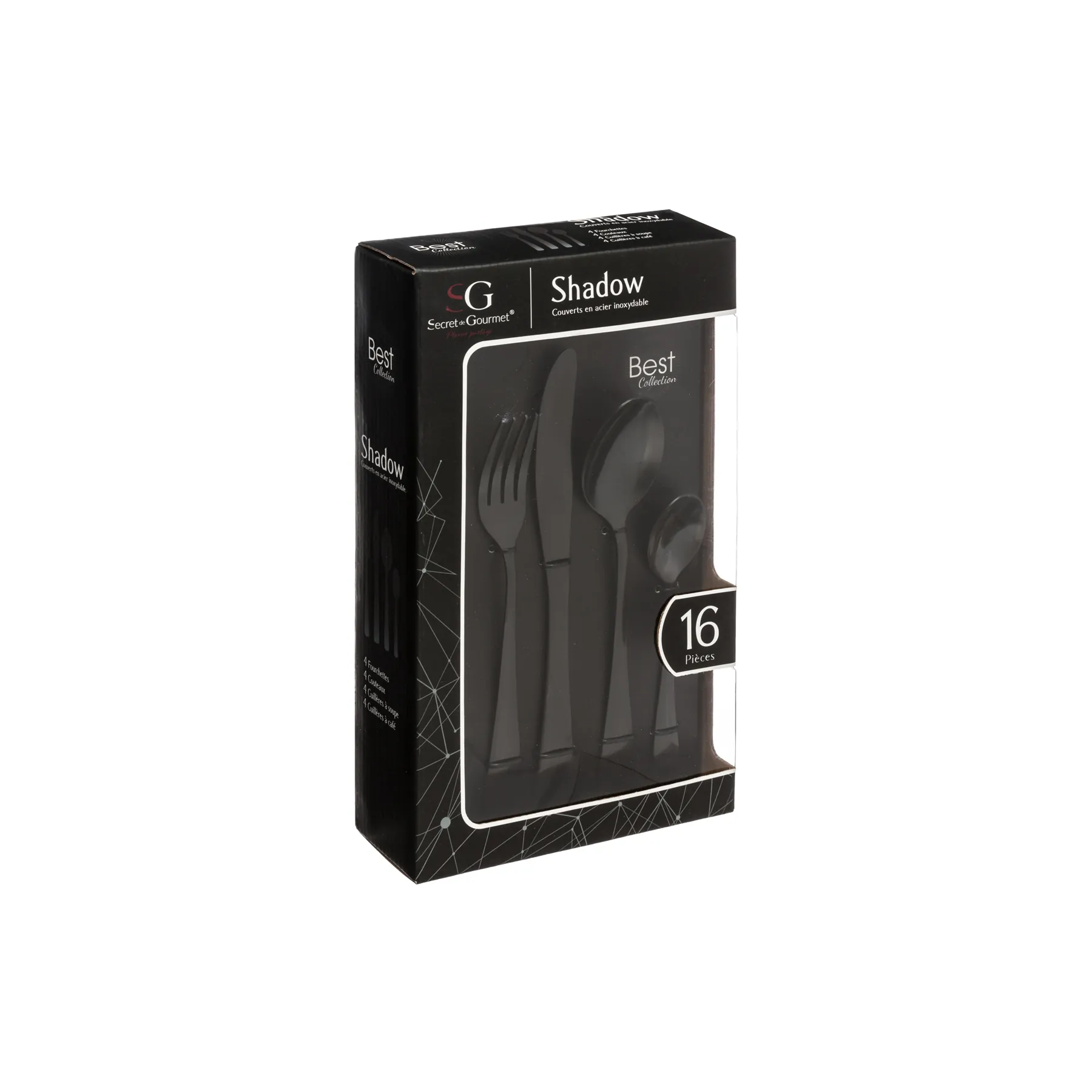 16P SET BLACK CUTLERY SHADOW