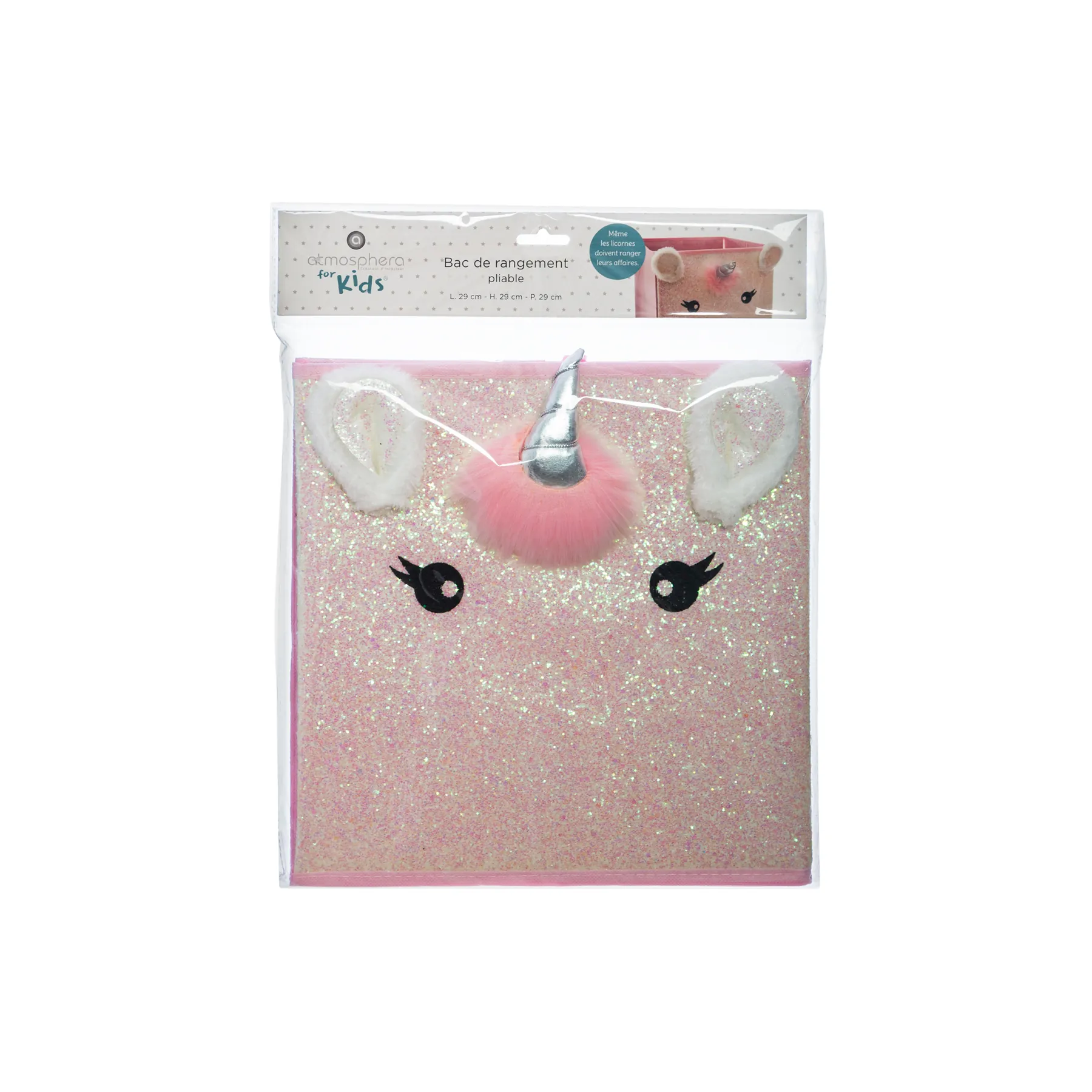 UNICORN WOVEN STORAGE PINK