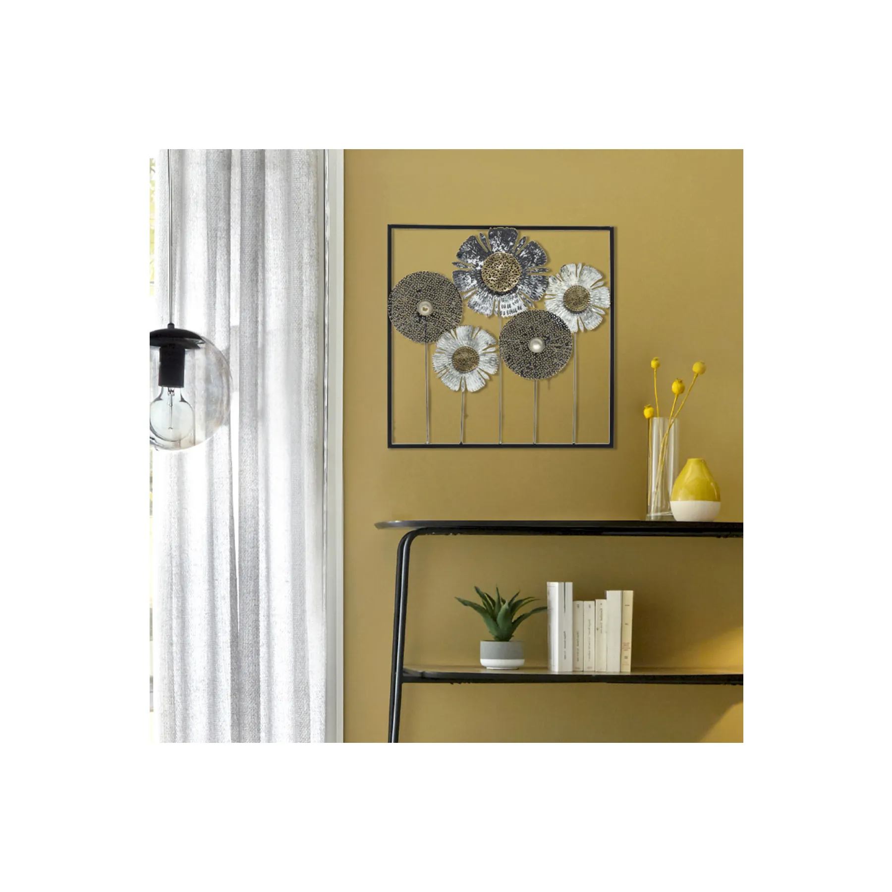 MET WALL DECO FLOWER 50X50