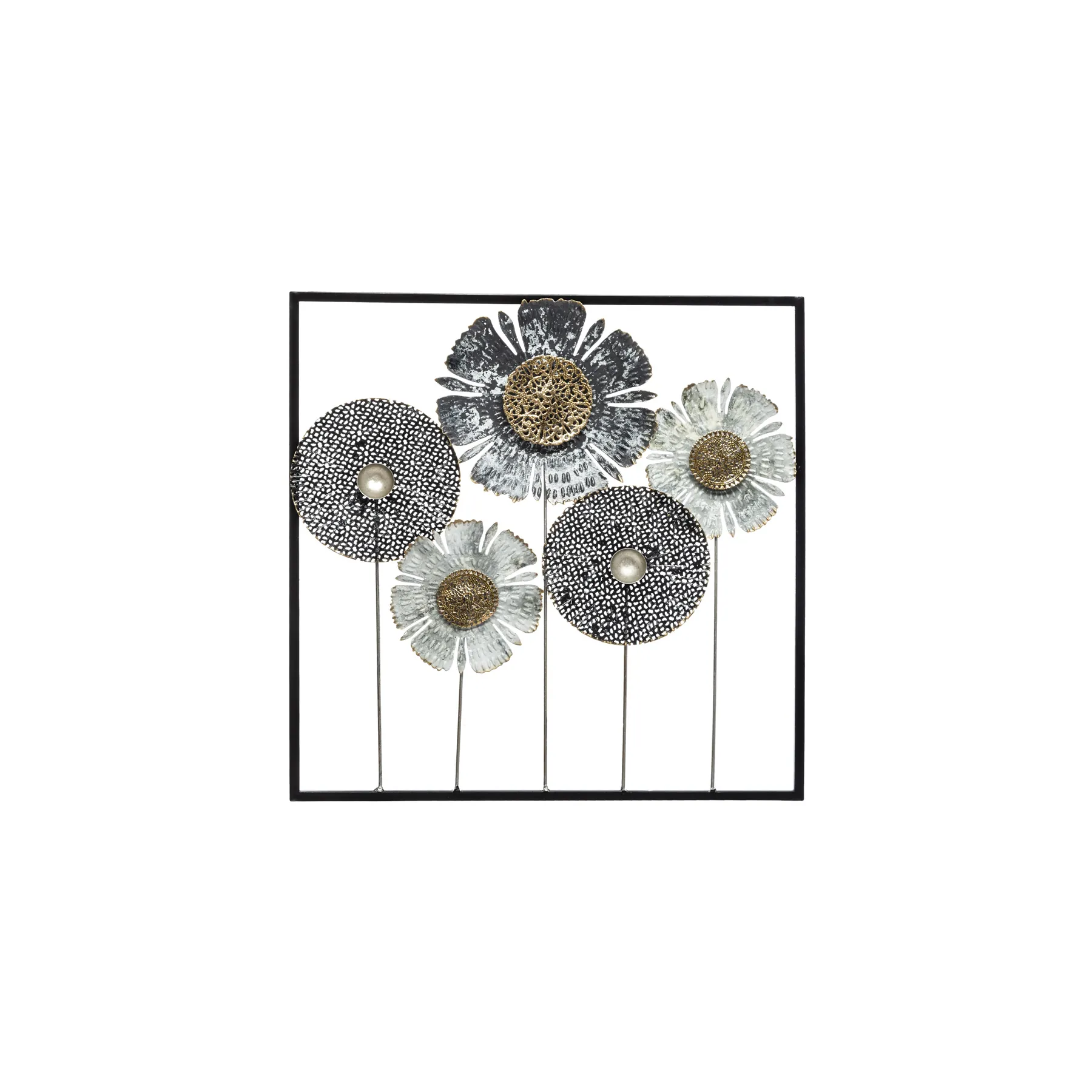 169391-3 MET WALL DECO FLOWER 50X50