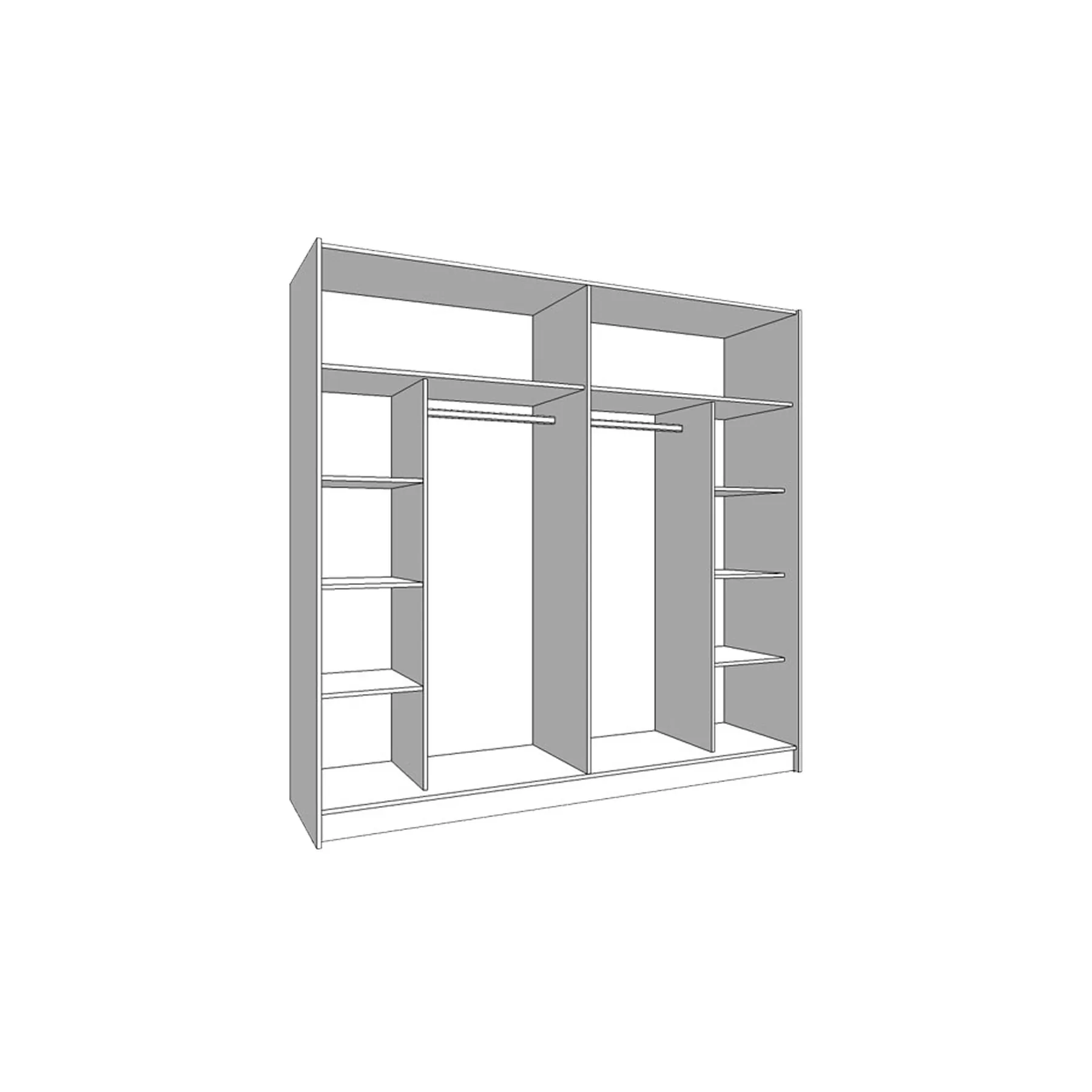 SIERRA White Wardrobe with Mirror