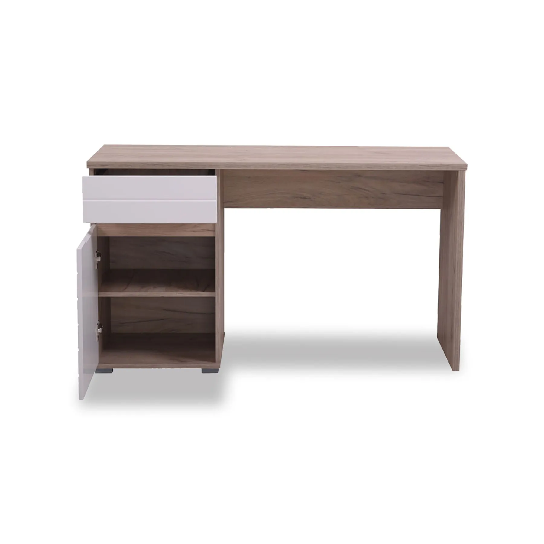 ELAN Grey Oak - High Gloss White Desk