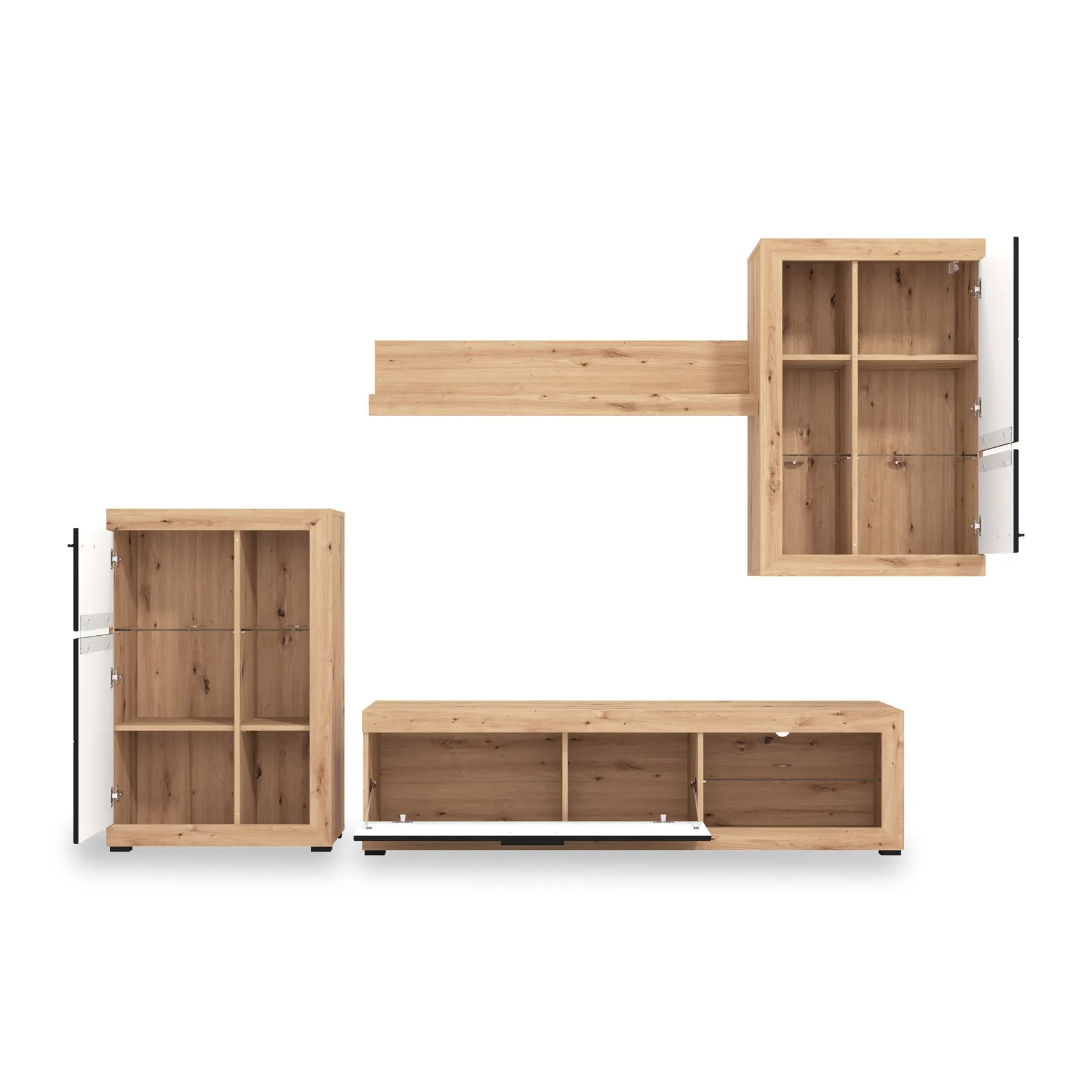 Ross O Wallunit L.oak+blk Matt
