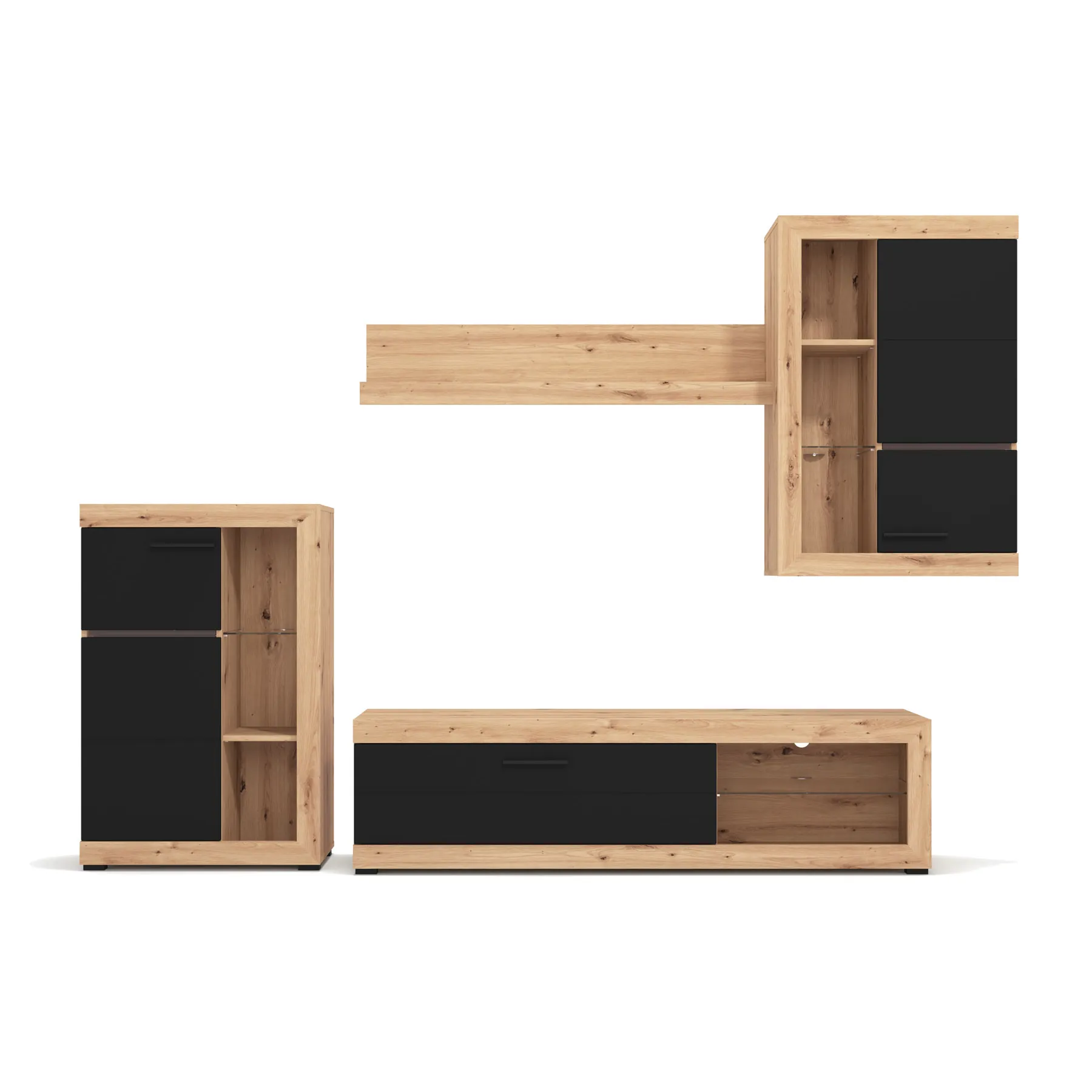 Ross O Wallunit L.oak+blk Matt