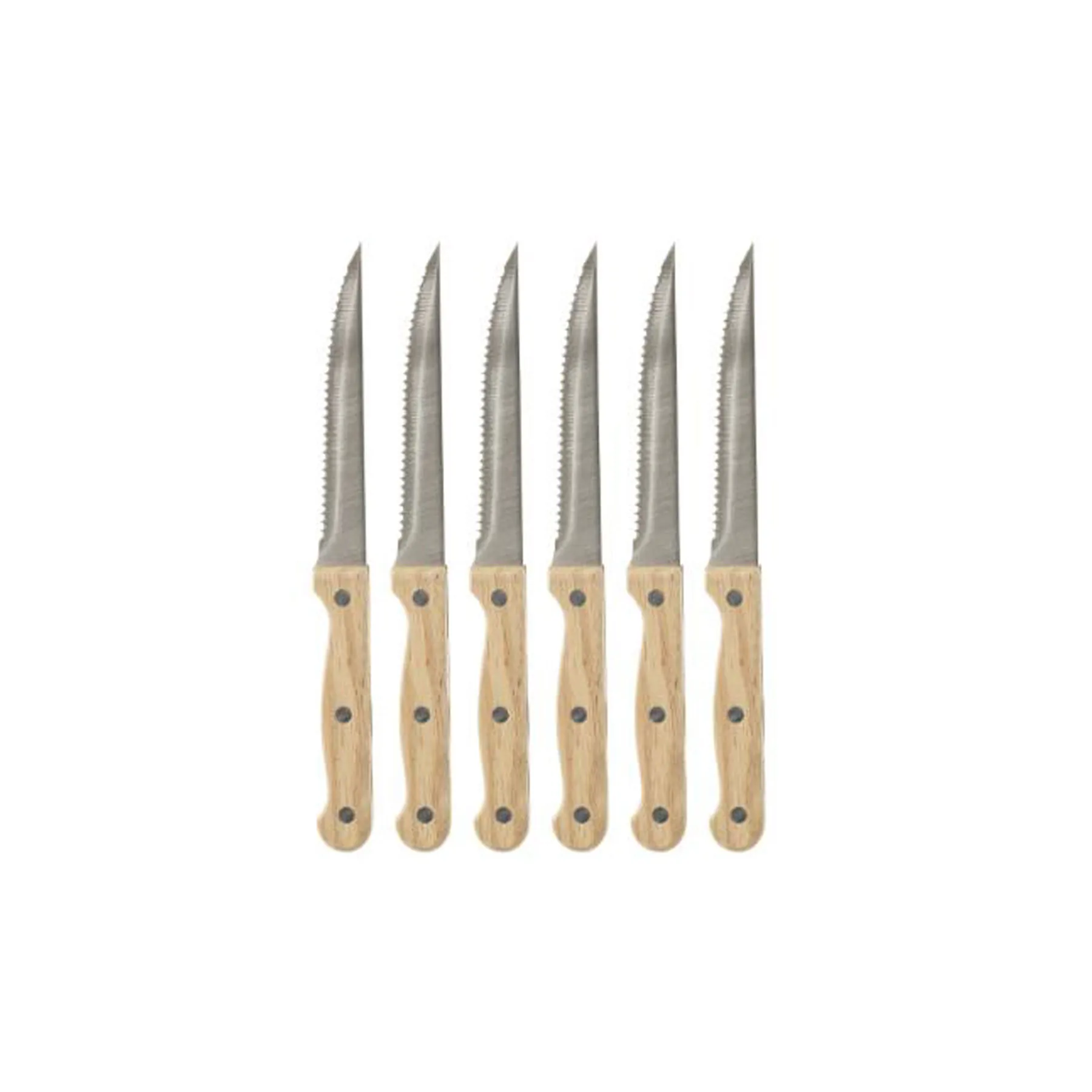 WOODEN STEAK KNIVES X6