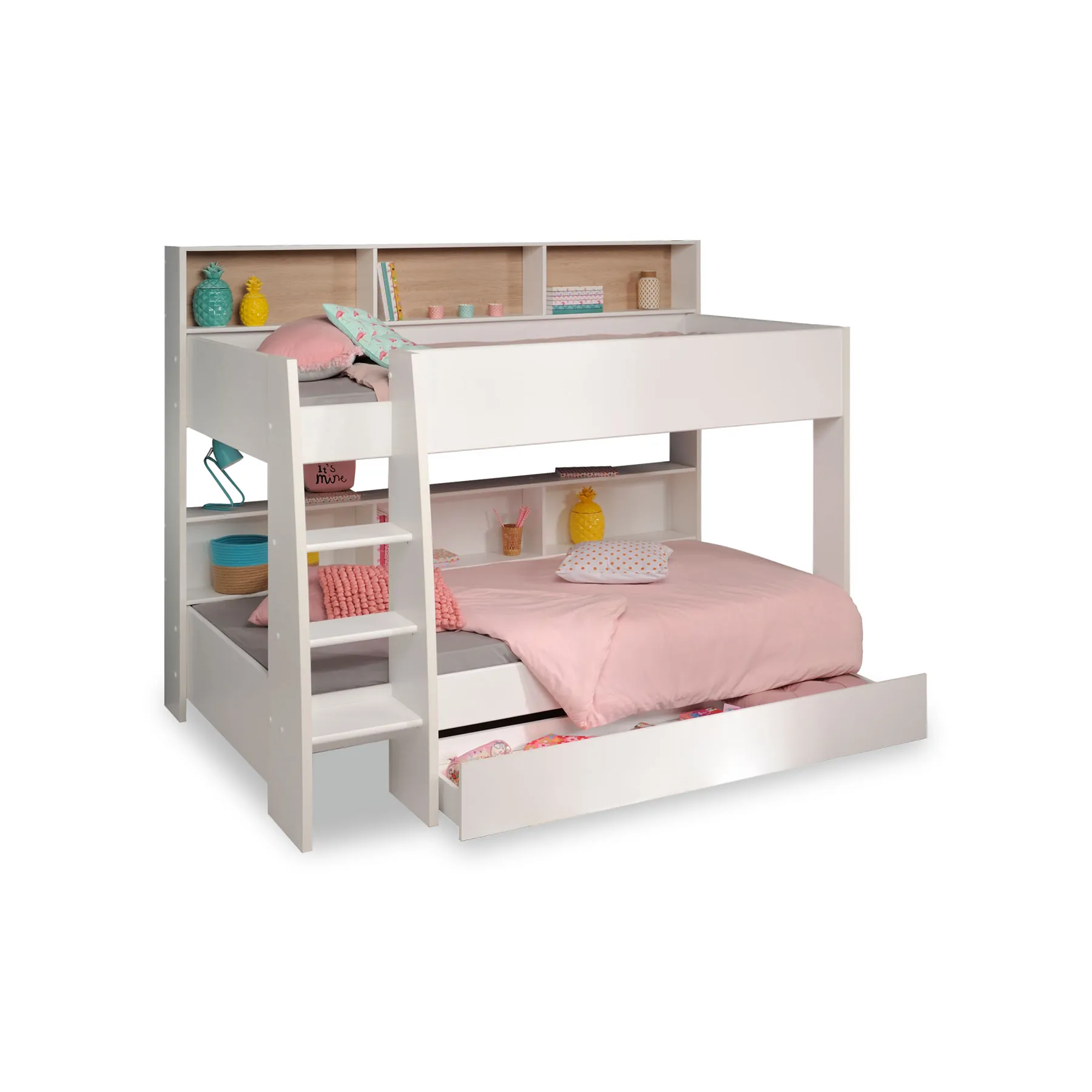 LEO BUNK BED WHITE+SONMA DRWER