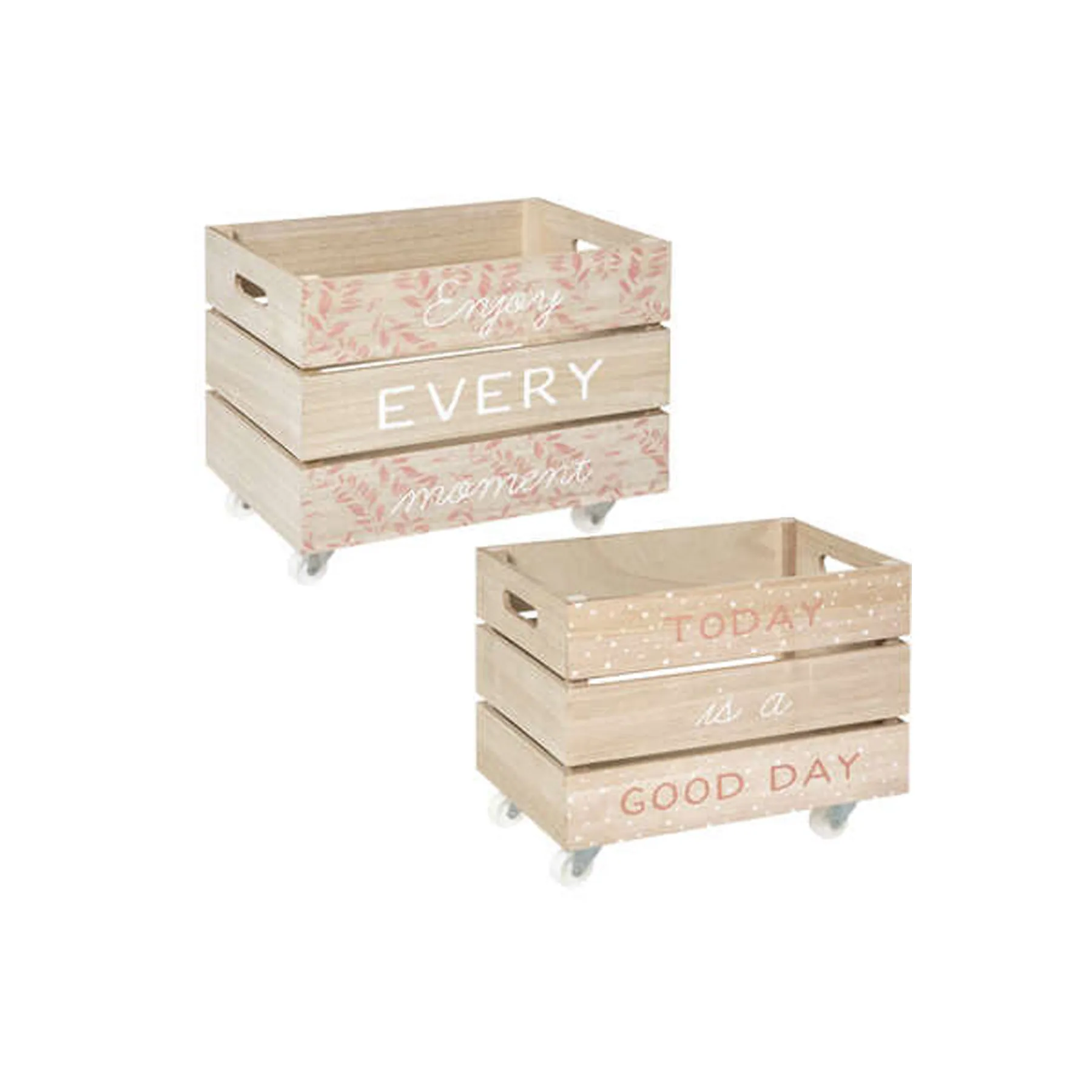 XL WOODEN STORAGE X2 PINK