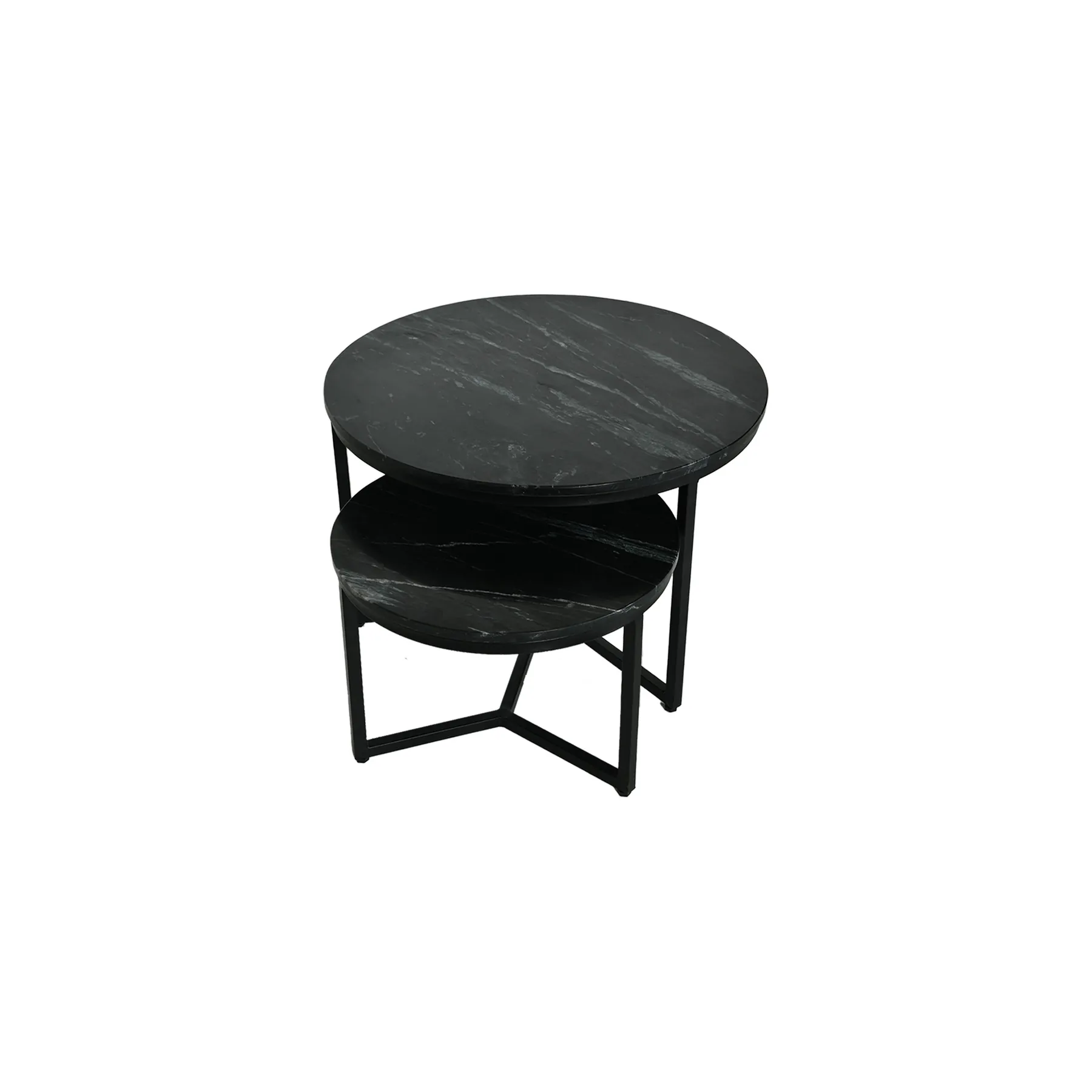 2PCS COF. TBL BLK MRBL BLK LEG