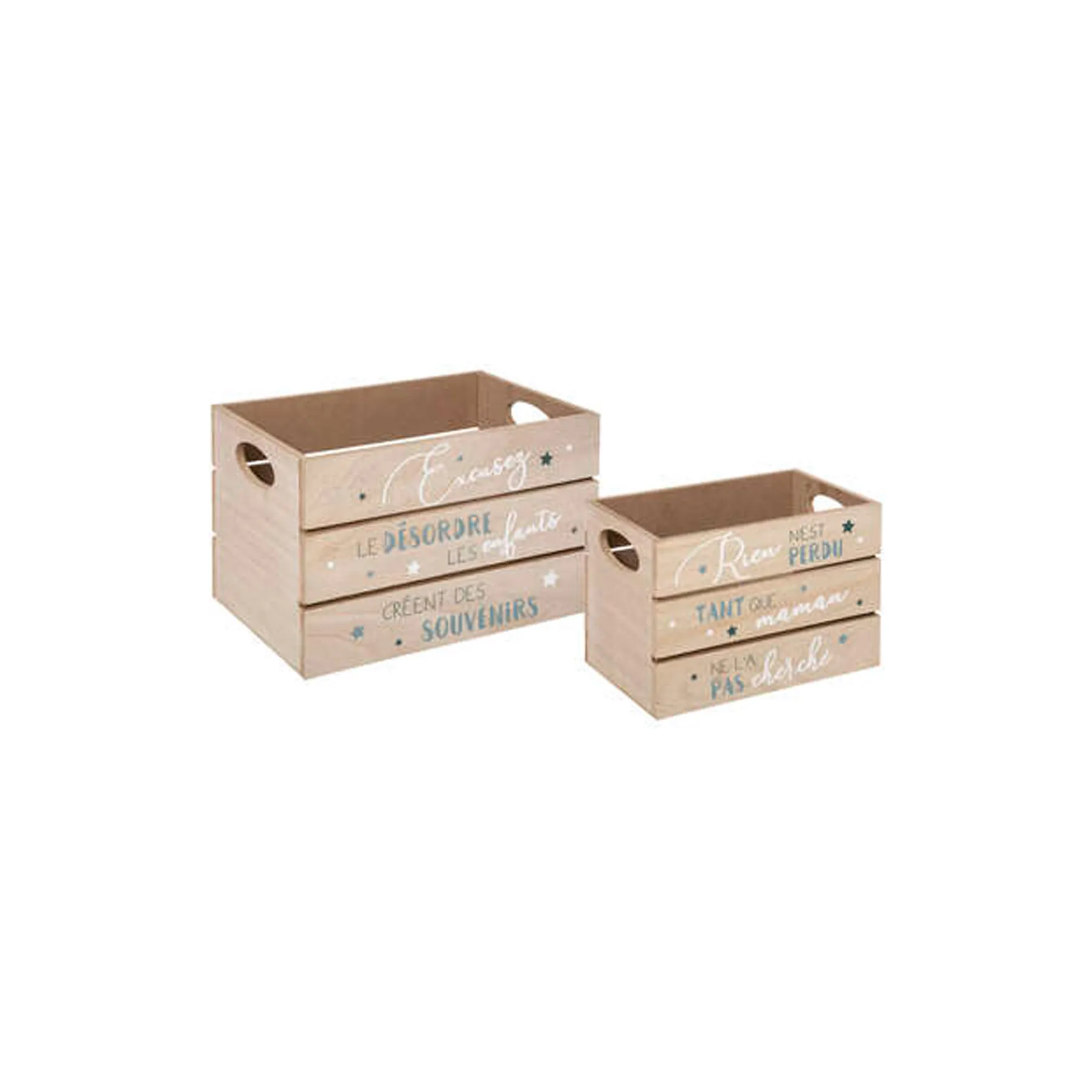 WOODEN STORAGE X2 BLUE