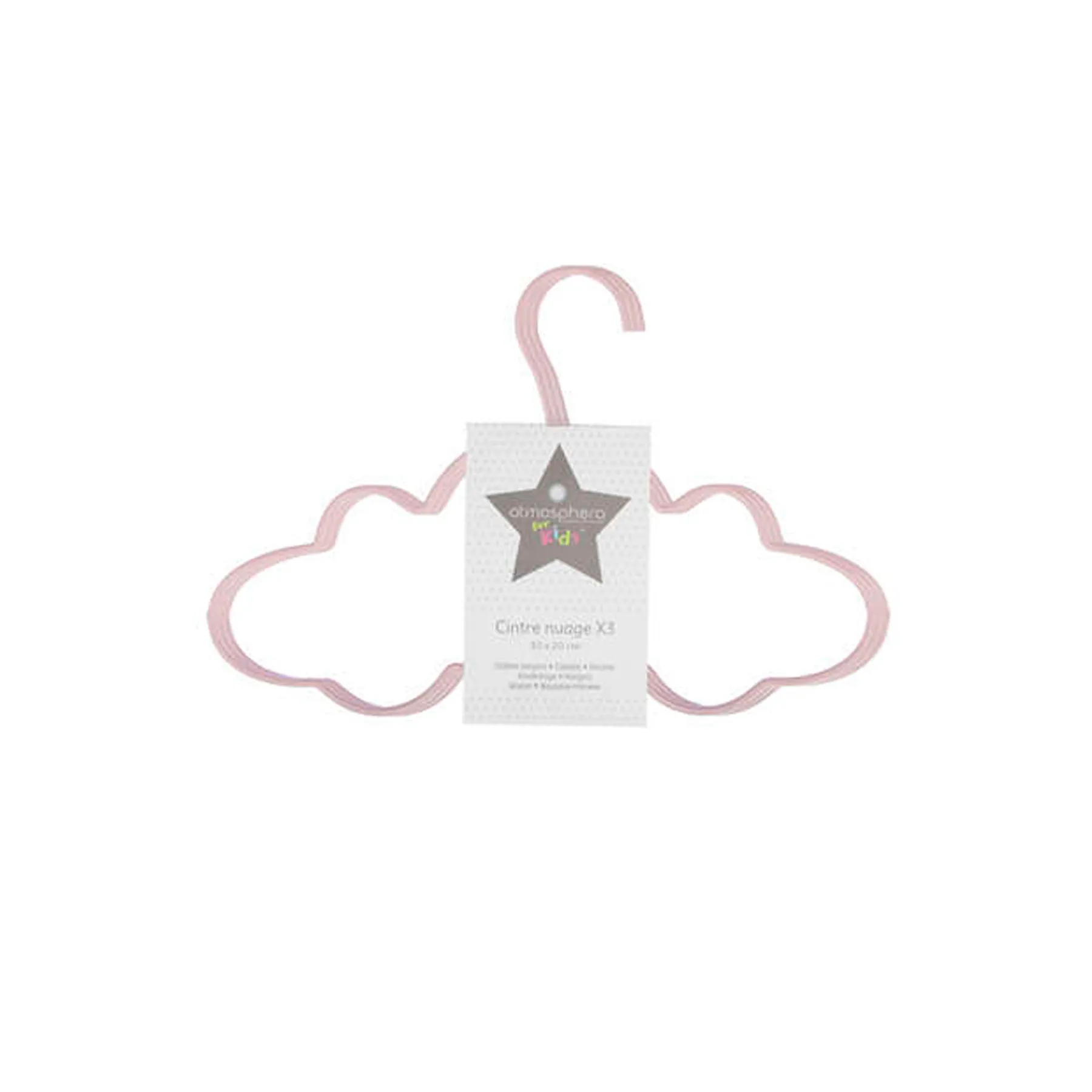 127284-PINK METAL CLOUD HANGER X3 PINK