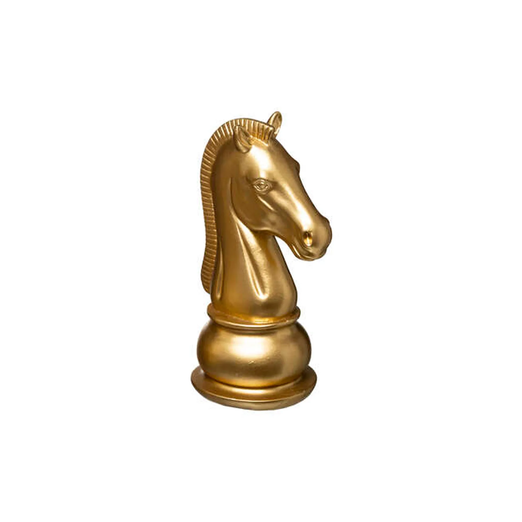 RESIN CHESS DECO GOLD HORSE