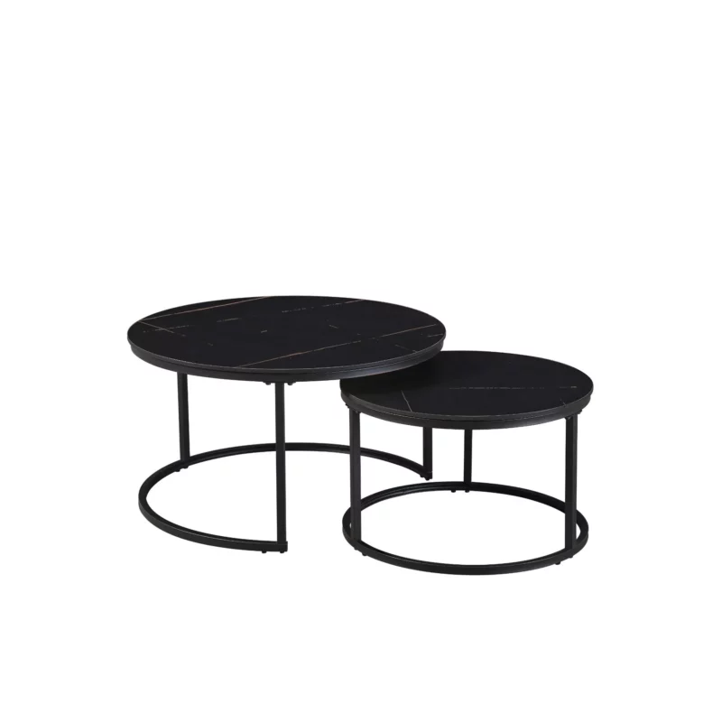 CT-2568-BLACK-MRBL-2 YOKO Nesting Tables