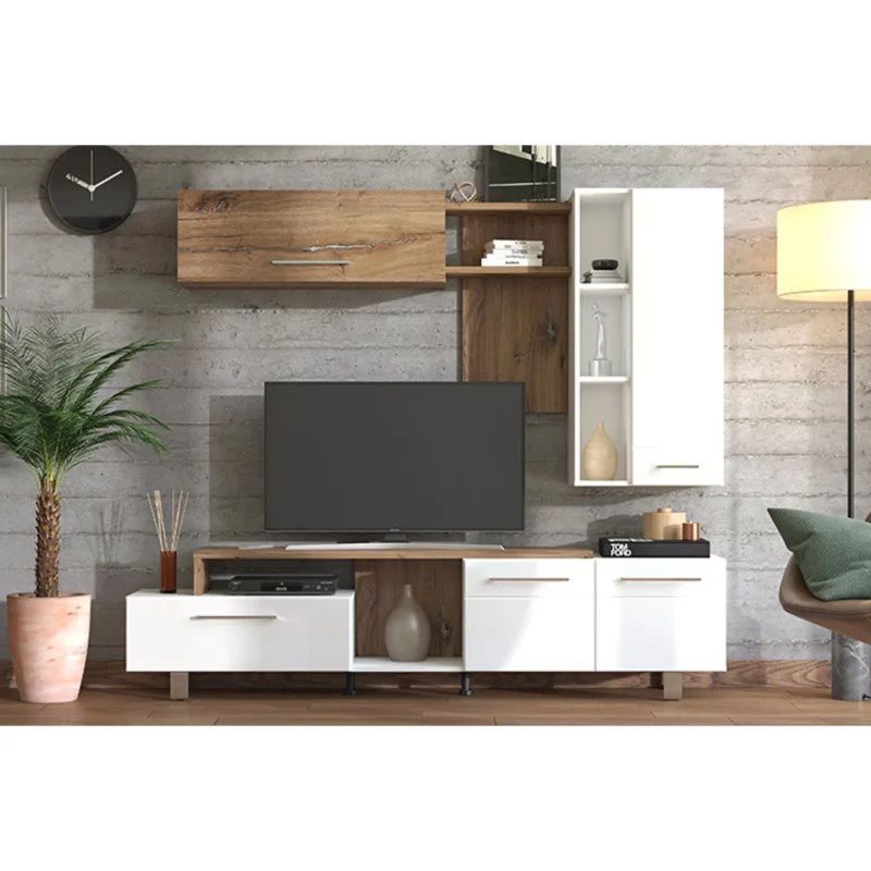 11011913-2 NANCY WALL UNIT F.S OAK+WHITE