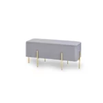 JANICE Chaise Bench Velvet Grey