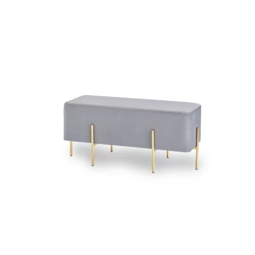 JANICE Chaise Bench Velvet Grey