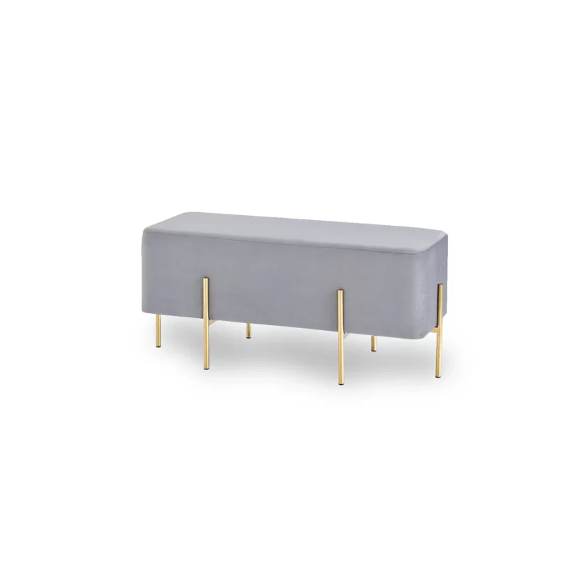 JANICE Chaise Bench Velvet Grey