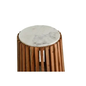 SIDE TABLE WOOD MARBLE TOP