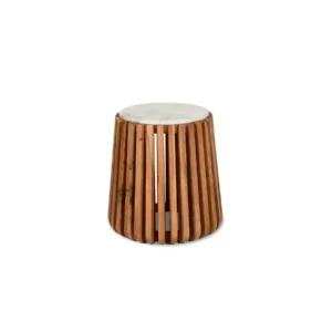 SIDE TABLE WOOD MARBLE TOP