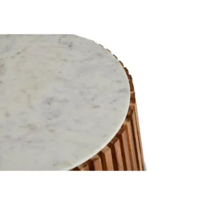 COFFEE TABLE WOOD MARBLE TOP