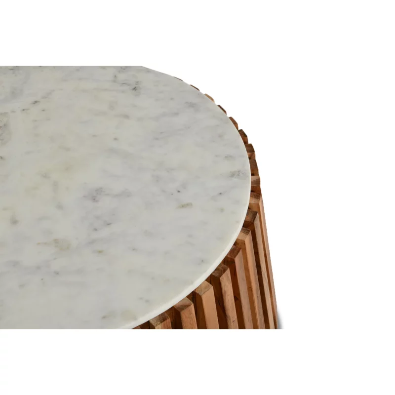 COFFEE TABLE WOOD MARBLE TOP