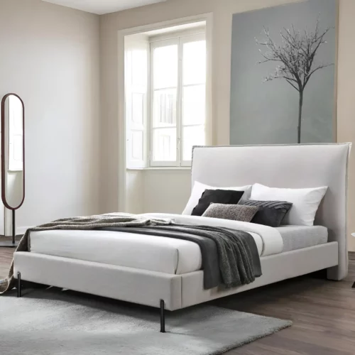 BED 5FT CM001 BEIGE FABRIC