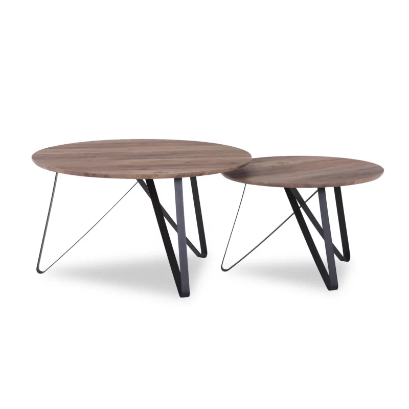 CT503-I-BROWN-ANTIQU CIRCULAR Coffee Table Round Nesting Set