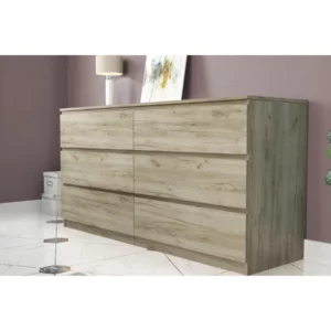 Dresser 6-drawer Grey Oak
