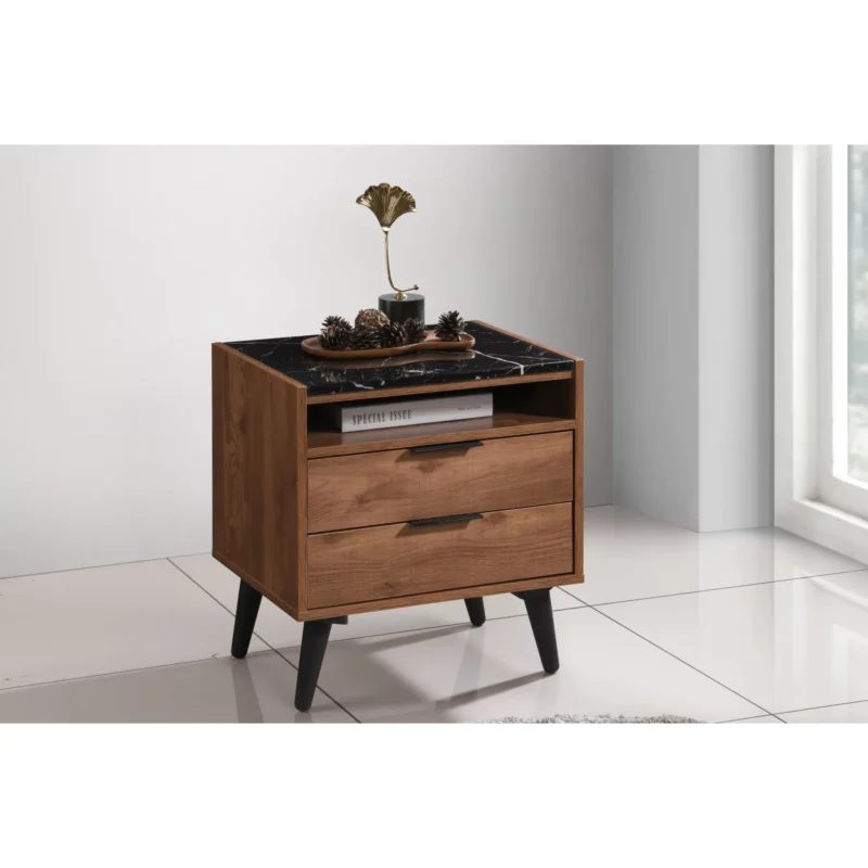 NIGHT STAND MARBLE BLK+6287-2