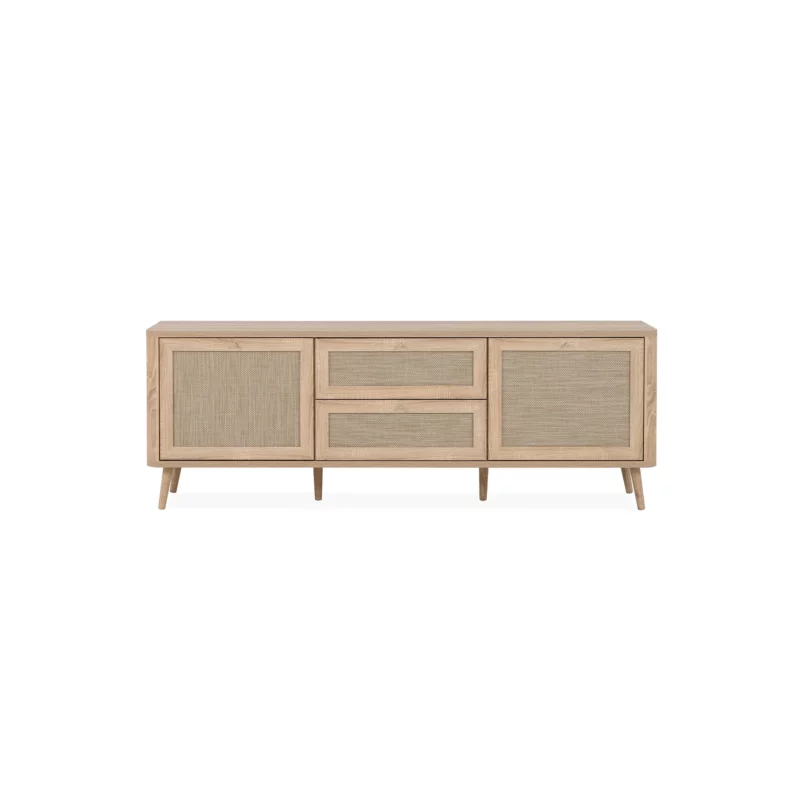 KUTA Sonoma Oak Rattan TV Stand