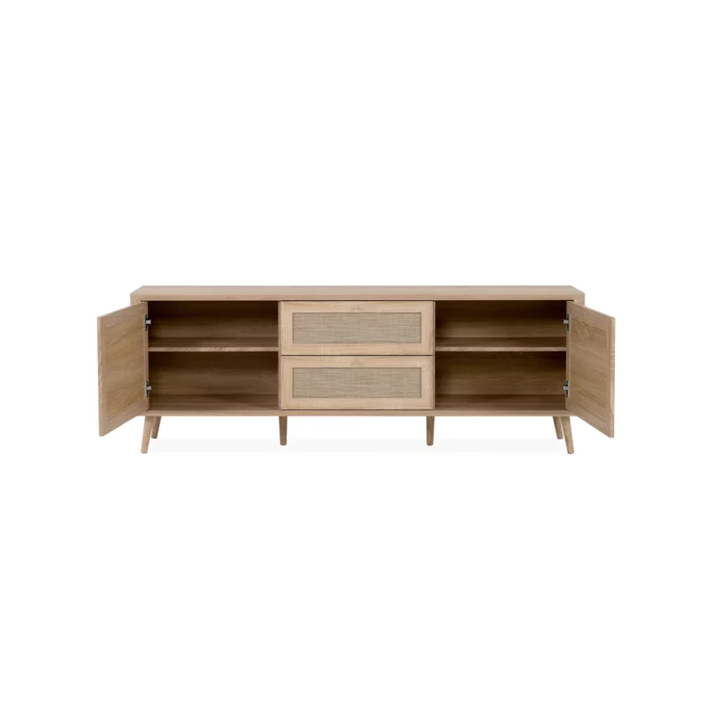 KUTA Sonoma Oak Rattan TV Stand