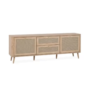 KUTA Sonoma Oak Rattan TV Stand