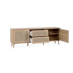 KUTA Sonoma Oak Rattan TV Stand