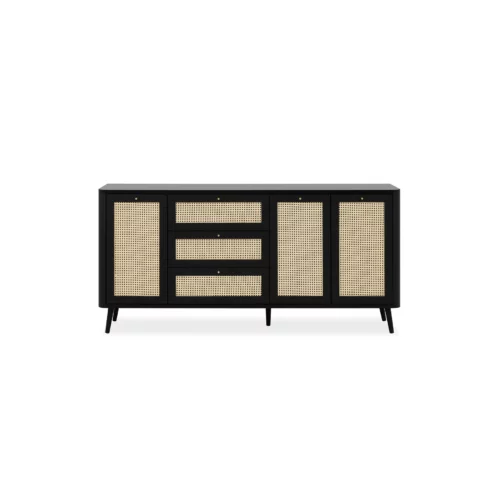 BUFFET KUTA51A BLK+RATTAN