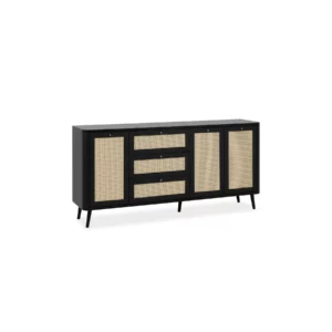 BUFFET KUTA51A BLK+RATTAN