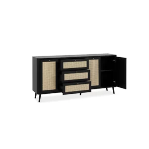 BUFFET KUTA51A BLK+RATTAN