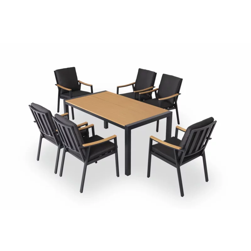CAMERON Dark Grey Aluminium Dining Set