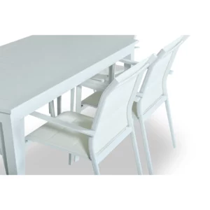 OUTDOOR DINING SET 1+6 WHITE