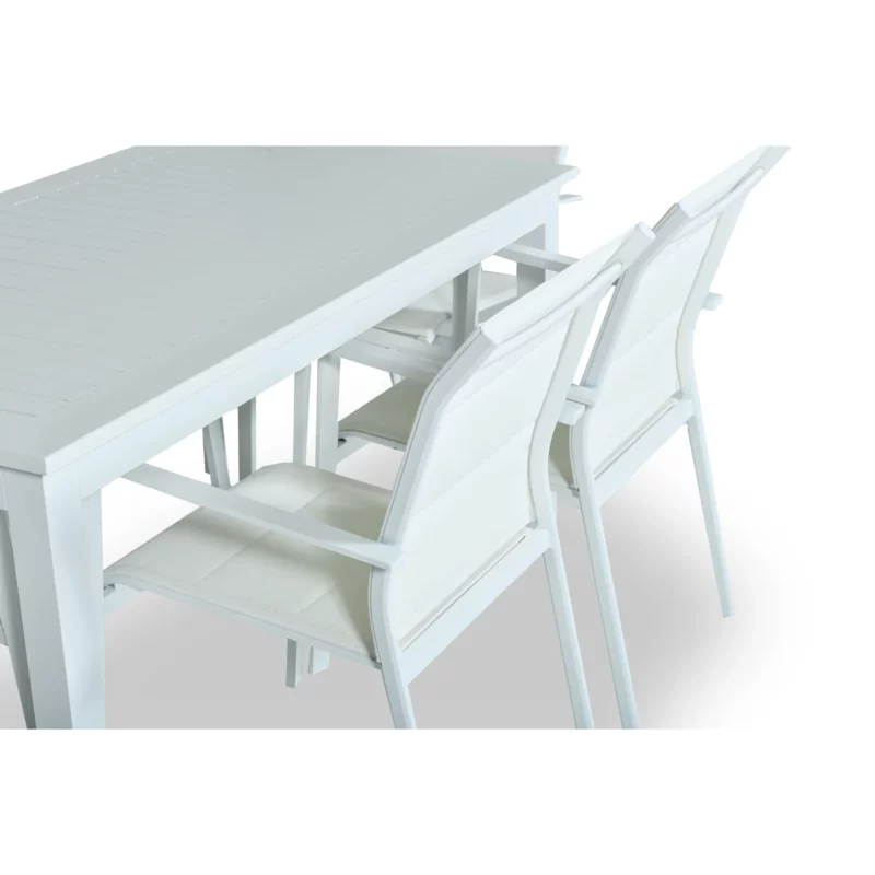 OUTDOOR DINING SET 1+6 WHITE