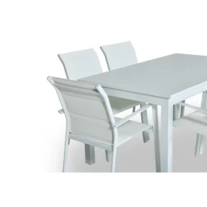 OUTDOOR DINING SET 1+6 WHITE