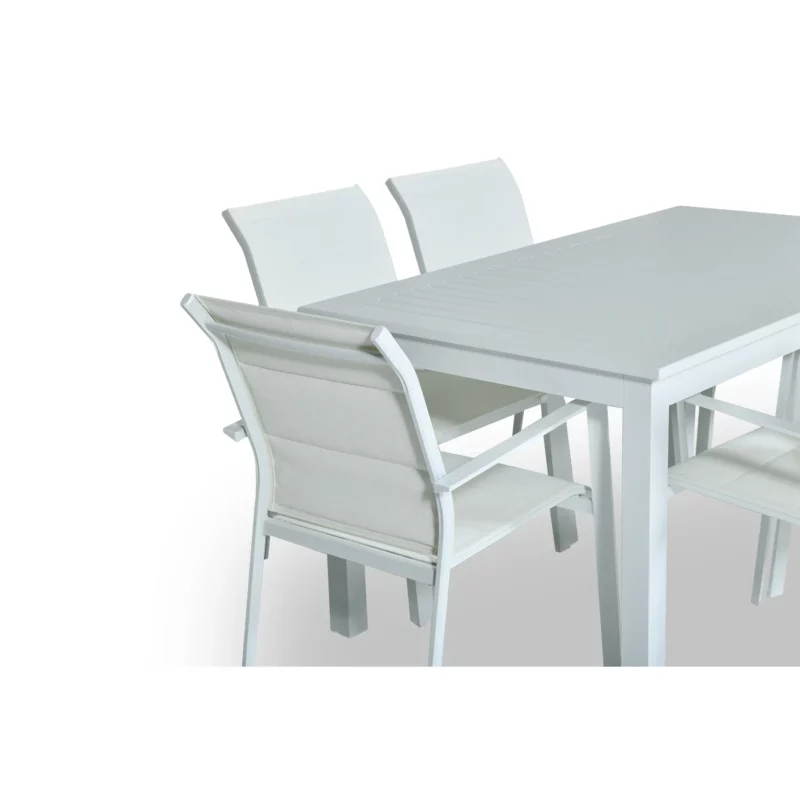 OUTDOOR DINING SET 1+6 WHITE
