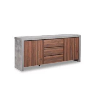 BUFFET DRAW-DOORS CEMENT-WALNU