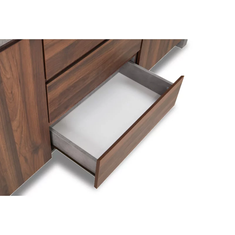 BUFFET DRAW-DOORS CEMENT-WALNU