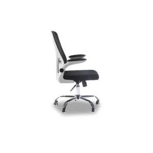 OFFICE CHAIR WHT+BLK CHRME LEG