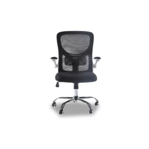 OFFICE CHAIR WHT+BLK CHRME LEG