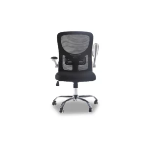 OFFICE CHAIR WHT+BLK CHRME LEG