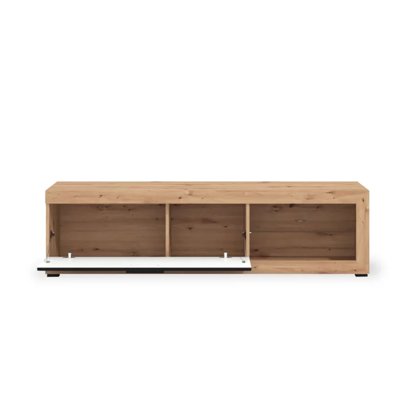 REMO Artisan Oak-Black Wood Effect TV Stand