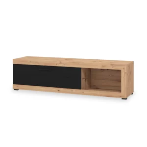 REMO Artisan Oak-Black Wood Effect TV Stand
