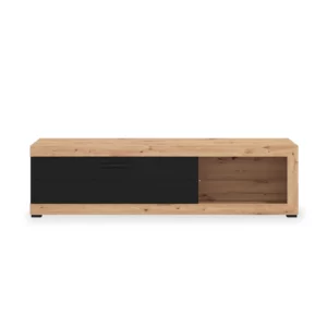 REMO Artisan Oak-Black Wood Effect TV Stand